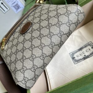 Gucci Supreme Messenger Bag Beige And Ebony GG Supreme Canvas For Women 9.3in/23.5cm GG 681021 92THG 8563