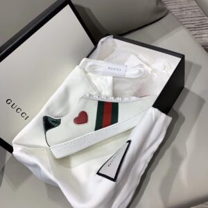 Gucci Women’s Ace Sneaker With Hearts White For Women GG PR-480475