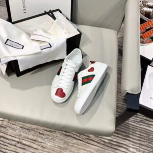 Gucci Women’s Ace Sneaker With Hearts White For Women GG PR-480475