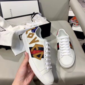 Gucci Women’s Ace Sneaker With Love White For Women GG PR-688408