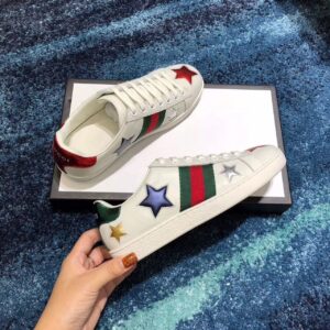 Gucci Women’s Ace Sneaker With Stars White For Women GG  PR-319323