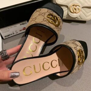 Gucci Women’s GG Matelasse Canvas Slide Sandal Beige By Fabric Canavas For Women GG 619893 KQWM0 9765 PR-598190