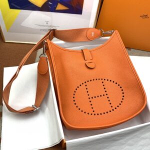 Hermes Evelyne III 29 Bag Orange With Silver-Toned Hardware For Women, Women’s Shoulder And Crossbody Bags 11.4in/29cm H056277CC9J B16