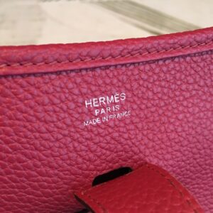 Hermes Evelyne III PM Bag Burgundy For Women Silver Toned Hardware 11.8in/30cm B20