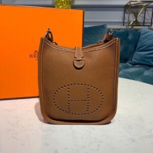 Hermes Mini Evelyne Brown For Women 7.8in/20cm B21