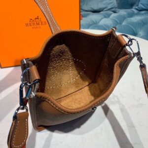 Hermes Mini Evelyne Brown For Women 7.8in/20cm B21