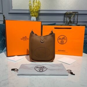 Hermes Mini Evelyne Brown For Women 7.8in/20cm B21