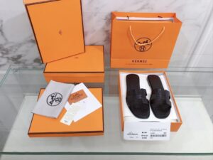 Hermes Oran Sandal Black For Women, Women’s Shoes PR-774359