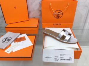 Hermes Oran Sandal Silver For Women, Women’s Shoes H122086Z PR-410558