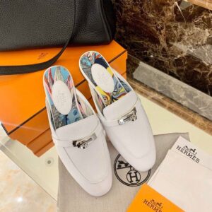 Hermes Oz Mule White For Women, Women’s Shoes H201075Z PR-917050