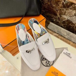 Hermes Oz Mule White For Women, Women’s Shoes H201075Z PR-917050