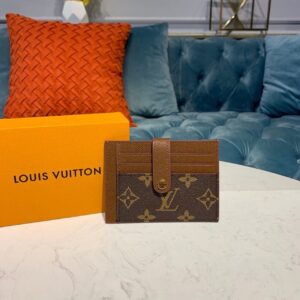 Louis Vuitton Button Multi Card Holder Monogram Canvas Brown For Women, Women Wallet LV