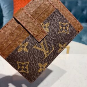 Louis Vuitton Button Multi Card Holder Monogram Canvas Brown For Women, Women Wallet LV