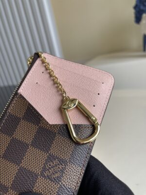 Louis Vuitton Card Holder Recto Verso Combines Damier Ebene Light Pink For Women, Women’s Wallet 13cm LV M69431