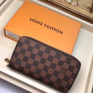 Louis Vuitton Clemence Wallet Damier Ebene Canvas For Women, Women Wallet LV