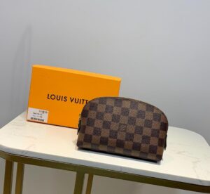 Louis Vuitton Cosmetic Pouch PM Damier Ebene Canvas For Women, Women’s Bags, Travel Bags 7.5in/19cm LV N47516