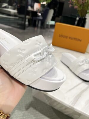 Louis Vuitton Jumbo Flatform Mule White For Women LV PR-856465