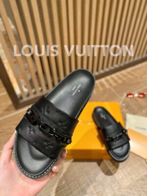 Louis Vuitton LV Sunset Flat Comfort Mule Black For Women LV PR-978571