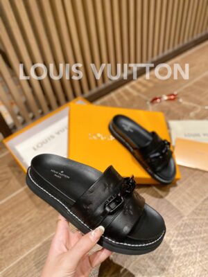 Louis Vuitton LV Sunset Flat Comfort Mule Black For Women LV PR-978571