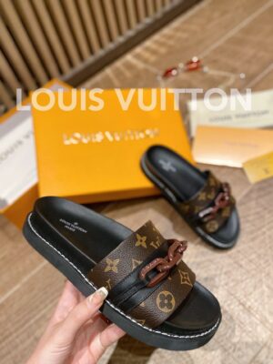 Louis Vuitton LV Sunset Flat Comfort Mule BlackBrown For Women LV PR-541844