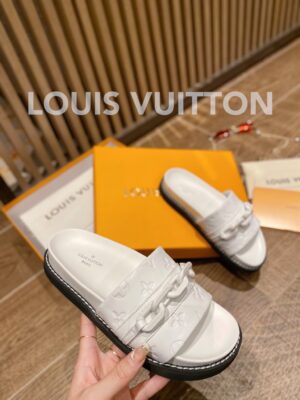 Louis Vuitton LV Sunset Flat Comfort Mule White For Women LV PR-605710