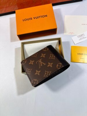 Louis Vuitton Multiple Wallet Monogram Macassar Black For Men, Men’s Wallet 12cm LV M69408