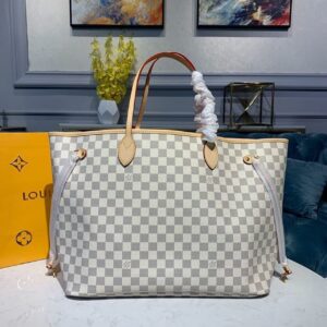 Louis Vuitton Neverfull GM Tote Bag Damier Azur Canvas Rose Ballerine Pink For Women, Women’s Handbags, Shoulder Bags 15.4in/39cm LV N41604