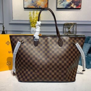 Louis Vuitton Neverfull GM Tote Bag Damier Ebene Canvas Cerise Red For Women, Shoulder Bags 15.7in/40cm LV N41357