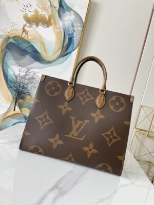 Louis Vuitton OnTheGo GM Tote Bag Monogram And Monogram Reverse Canvas For Women 16.1in/41cm LV M44576