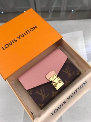 Louis Vuitton Pallas Compact Wallet Combines Monogram Canvas Pink For Women, Women’s Wallet 13cm LV M67478