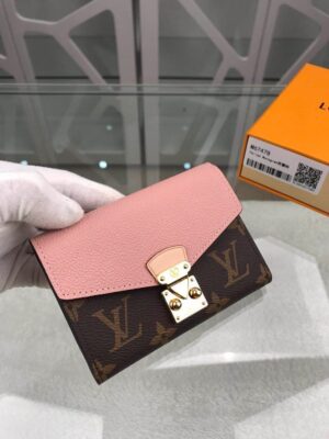 Louis Vuitton Pallas Compact Wallet Combines Monogram Canvas Pink For Women, Women’s Wallet 13cm LV M67478