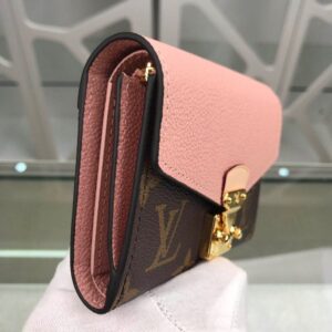 Louis Vuitton Pallas Compact Wallet Combines Monogram Canvas Pink For Women, Women’s Wallet 13cm LV M67478