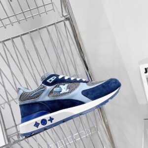 Louis Vuitton Run Away Sneaker Patent Monogram Material Blue For Women LV PR-374267