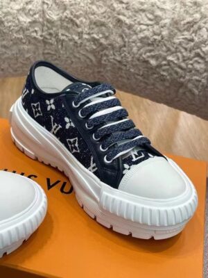 Louis Vuitton Squad Sneaker Monogram Denim Black For Women LV PR-829309