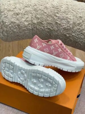 Louis Vuitton Squad Sneaker Monogram Denim Pink For Women LV 1A9S0M PR-834900