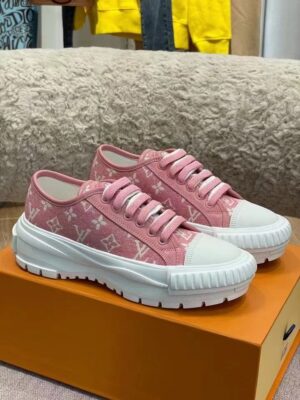 Louis Vuitton Squad Sneaker Monogram Denim Pink For Women LV 1A9S0M PR-834900