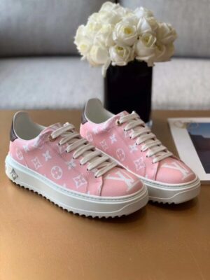 Louis Vuitton Time Out Sneaker Patent Monogram Material Pink For Women LV PR-253703