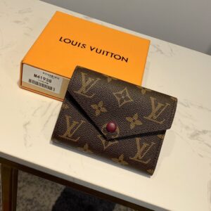 Louis Vuitton Victorine Wallet Monogram Canvas Fuchsia Pink Button For Women, Women’s Wallet 4.7in/12cm LV