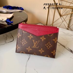 Louis Vuitton Zipped Card Holder Monogram Canvas Fuchsia For Women, Women Wallet LV M62257