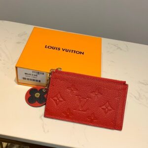 Louis Vuitton Zipped Card Holder Monogram Empreinte Red For Women, Women’s Wallet 5.12in/13cm