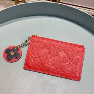 Louis Vuitton Zipped Card Holder Monogram Empreinte Red For Women, Women’s Wallet 5.12in/13cm