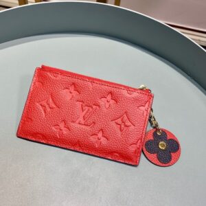 Louis Vuitton Zipped Card Holder Monogram Empreinte Red For Women, Women’s Wallet 5.12in/13cm