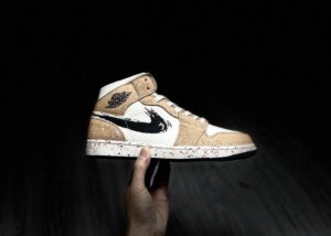 Nike Air Jordan 1 Mid Beige With Brushstroke Sneaker For Women,Women’s Shoes PR-850233