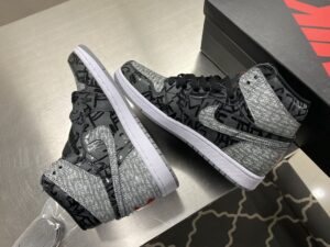 Nike Air Jordan 1 Retro High OG Rebellionaire Black White-Particle Grey Sneaker For Women, Women’s Shoes PR-249389