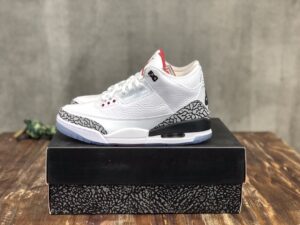 Nike Air Jordan 3 Retro Sneaker High Top White With Elephant Print Sneaker For Women, Women’s Shoes PR-762076