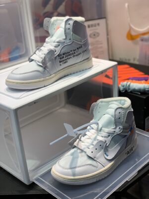 Off-White x Nike Air Jordan 1 Retro High in White Sneaker For Women, Women’s Shoes PR-695674