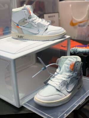 Off-White x Nike Air Jordan 1 Retro High in White Sneaker For Women, Women’s Shoes PR-695674