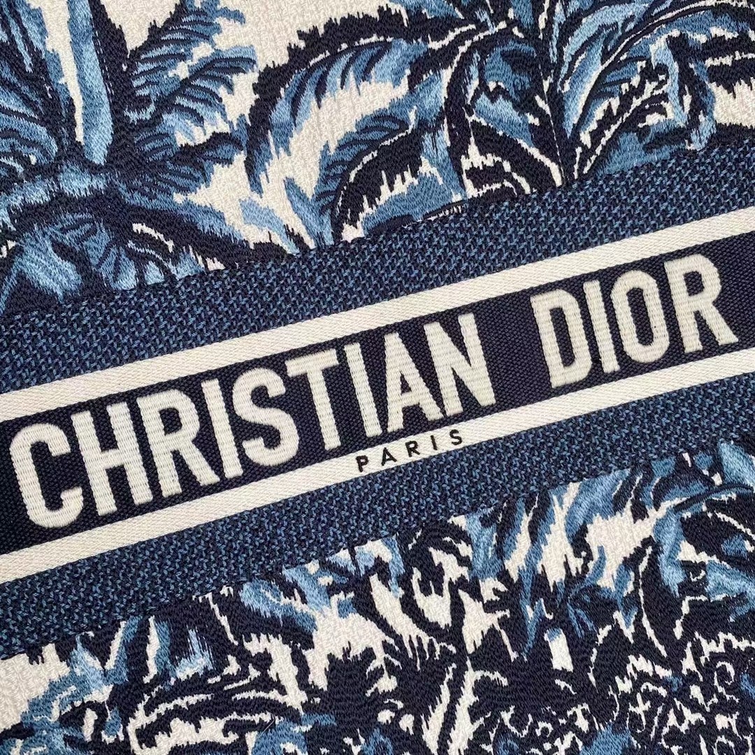 Christian Dior Large Blue Multicolor Dior Book Tote Canvas For Women 42cm/16.5in CD