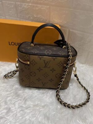 Louis Vuitton Vanity PM Monogram And Monogram Reverse Canvas By Nicolas Ghesquiere For Women, Women’s Handbags, Shoulder And Crossbody Bags 7.5in/19cm LV M42264